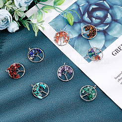 8 шт. 8 цвета подвески с драгоценными камнями&nbsp;G-SC0002-20P