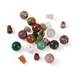 24 шт. 12 вида бусин гуру из натуральной красной яшмы с 3 отверстиями&nbsp;G-CD0001-10