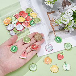 40шт 10 стиля подвески из легкого золотого сплава с эмалью&nbsp;ENAM-ME0001-34