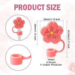 11шт 11-цветный силиконовый колпачок для соломинки&nbsp;SIL-CJ0002-80