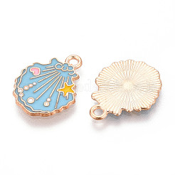 Подвески из сплава морских животных с эмалью&nbsp;X-ENAM-T022-34H