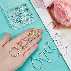 16 шт. 8 стиля подвески из нержавеющей стали 304 с открытой задней частью&nbsp;STAS-UN0057-59