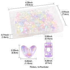 98шт 7 цвета прозрачные акриловые бусины с УФ-покрытием&nbsp;MACR-FS0002-17