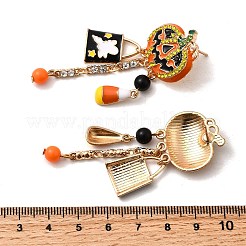 Rhinestone сплава болтающийся серьги&nbsp;LS-EJEW-P319-03G