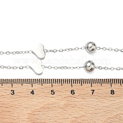 Кулоны в форме сердца из нержавеющей стали 304 с 201 круглой бусиной из нержавеющей стали.&nbsp;NJEW-D269-03P