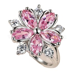 Кольца для женщин из латуни с цветком сливы и кубическими цирконами&nbsp;FS-WG857C0-01