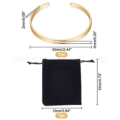 Набор из 2 шт. латунных рифленых открытых браслетов-манжет для женщин&nbsp;BJEW-UN0001-31