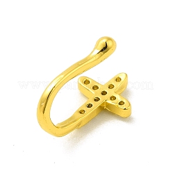 Прозрачная крестообразная клипса из циркония на кольцах в носу&nbsp;AJEW-F059-03G