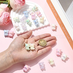 30шт 6 цвета акриловые бусины с УФ-покрытием&nbsp;PACR-YW0001-54