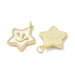 Подвески из латуни из натуральных ракушек&nbsp;KK-L239-036G