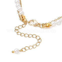 Многорядные браслеты из ракушечных жемчужин и круглых бусин для женщин&nbsp;BJEW-JB12035-02