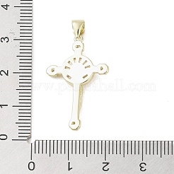 Настоящие 18к позолоченные латунные подвески с микропаве и кубическим цирконием&nbsp;KK-A209-08G-02