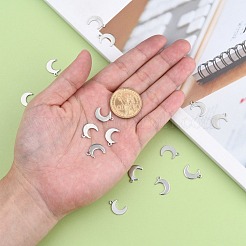 Подвески-шармы из нержавеющей стали в форме полумесяца&nbsp;X-STAS-Q168-06