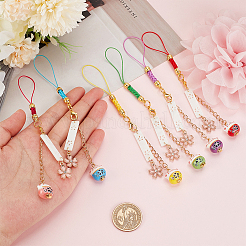 6 шт. милые ремешки для смартфона maneki neko HJEW-PH01586