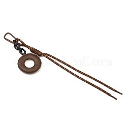 5 шт. подвесные украшения из искусственной кожи и полиэстеровой веревки в форме пончика&nbsp;HJEW-JM04427