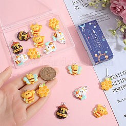 20 шт. 5 подвески из непрозрачной смолы в стиле пчелы&nbsp;RESI-SC0003-48