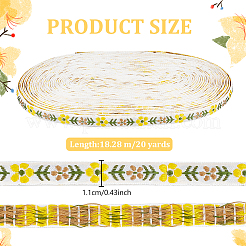 Жаккардовая цветочная лента из полиэстера&nbsp;OCOR-WH0085-48