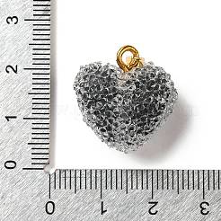 Подвески из прозрачной смолы с точками из стразов&nbsp;RESI-N040-01G-RS