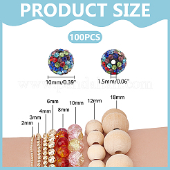 100 шт. бусины из полимерной глины со стразами&nbsp;RB-PH0001-38B