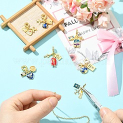 7 шт. 7 стиля латунные эмалевые европейские подвески в виде самолета&nbsp;KK-CJ0004-10