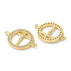 Стойка покрытие латунь кубический цирконий крест Иисус соединитель шарм&nbsp;KK-C084-01H-G