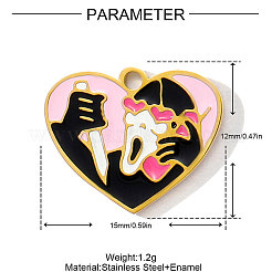 Подвески из нержавеющей стали 304 с эмалью&nbsp;STAS-OY001-83G