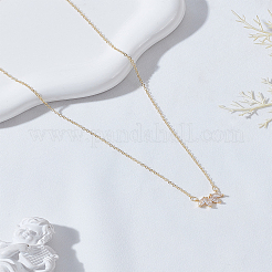 1 шт. латунные хрустальные стразы цветочные подвески ожерелья для женщин&nbsp;NJEW-LP0009-49