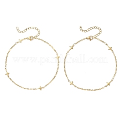 Браслеты на ногу из нержавеющей стали 304 с поперечными связями&nbsp;AJEW-AN00722-02