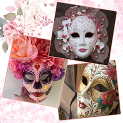 3 шт. пустая человеческая маска&nbsp;AJEW-SP0003-95A