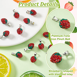 12 шт. подвески из полимерной глины со стразами&nbsp;RB-PH0001-52