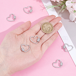 Латунь микропаве прозрачный кубический цирконий винт карабин брелоки&nbsp;KK-WH0062-242B-P