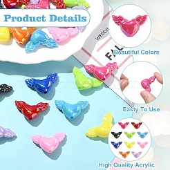 30 шт. Непрозрачные акриловые бусины&nbsp;OACR-YW0003-45