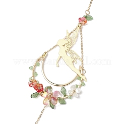 Украшение из латуни с подвеской в виде эльфа и луны&nbsp;HJEW-TA00226