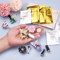 6 комплект из 2 стилей цинкового сплава со стразами для украшения автомобиля парфюмом&nbsp;DIY-BT0001-24