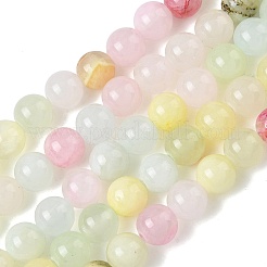 Натуральный красочный зеленый нефрит бисер пряди&nbsp;G-G757-01-10mm