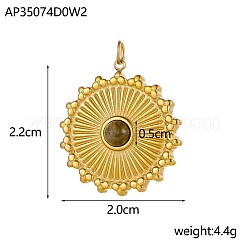Подвески из нержавеющей стали 304 и натуральных и синтетических драгоценных камней&nbsp;STAS-OY005-99G