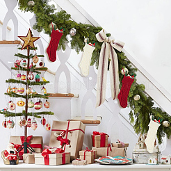 4 шт. 2-х цветные вязаные акриловые хлопчатобумажные мешочки для чулок&nbsp;AJEW-SP0004-02