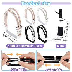 4 пара двухцветных эластичных шнурков из полиэстера со стразами&nbsp;DIY-OC0013-17