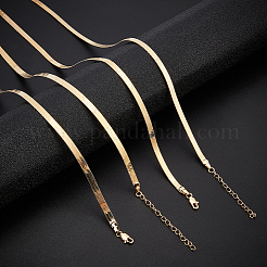 4 шт. латунные плоские ожерелья-змейки для женщин и мужчин&nbsp;NJEW-BBC0001-38