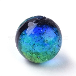 Ручная серебряная фольга стеклянные бусины Lampwork&nbsp;X-LAMP-P051-M02-10mm