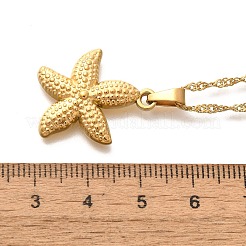 Летние пляжные ожерелья из нержавеющей стали 304 с подвеской в виде веревки и цепи для женщин&nbsp;STAS-Z108-01G-01