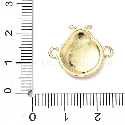 Латунные звенья в форме сердца с красной и черной эмалью в виде божьей коровки&nbsp;KK-I379-06G