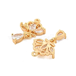 Латунные микропаве прозрачные подвески с фианитом&nbsp;KK-G492-02G
