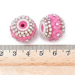 Блестящие смоляные бусины-цветы со стразами&nbsp;LS-OACR-D310-01P-H