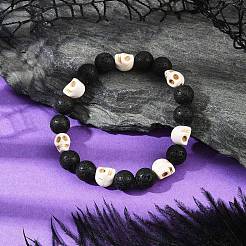 2шт. браслеты из натуральной лавы и синтетической бирюзы для мужчин и женщин&nbsp;BJEW-JB12131