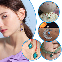 24 шт. 12-х цветные подвески из латуни и редкоземельного ромбовидного стекла&nbsp;KK-PH0013-32