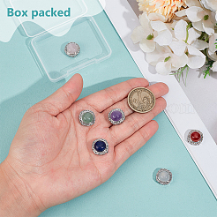 6 шт. 6 стиля латунных многорядных звеньев с натуральным аметистом&nbsp;KK-BC0015-17A