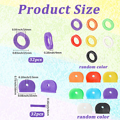 64 шт. 2 стиля ПВХ пластиковый нескользящий водонепроницаемый многоразовый чехол для ключей&nbsp;AJEW-SP0002-73