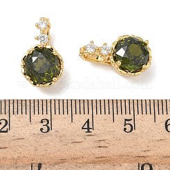 Латунные микро проложить кубического циркония раз за застежками&nbsp;KK-H526-14G