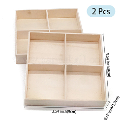 2 шт. 4 квадратных деревянных подноса для ювелирных изделий&nbsp;AJEW-DJ0001-94A